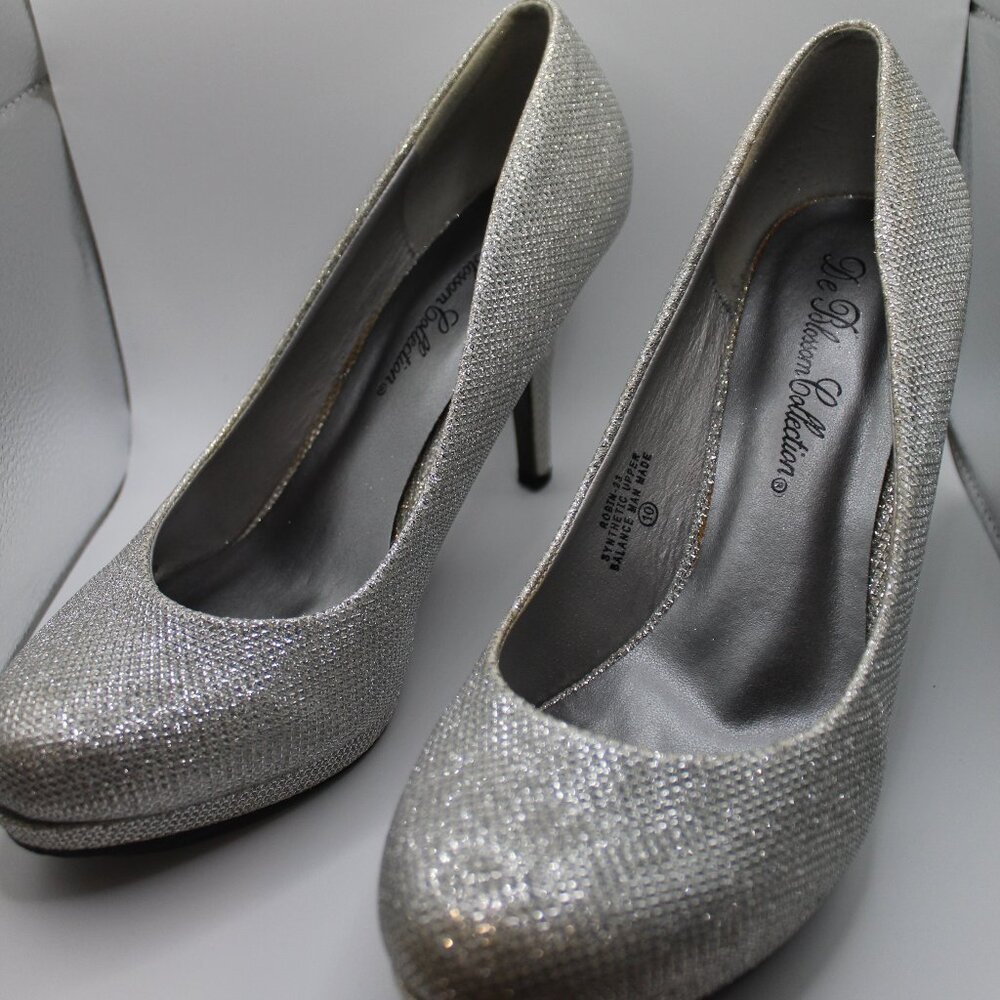 Silver Sparkle Heels, De Blossom Collection
